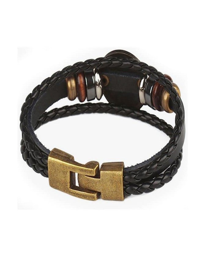 vmcoatdu 12 Zodiac Constellations Leo Retro Alloy Leather Bracelet for Constellation Braided Rope Bracelet Bangle (Leo, Wrist circumference 8.8inch/22.5cm) - Image 2